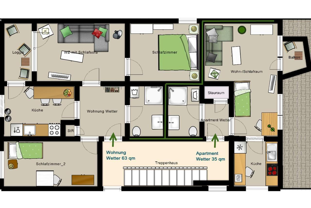 Haus Homann-Schneider, Wohnung Wetter 베터 외부 사진